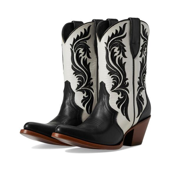 Ariat Antonia Embroidered Pull On Western Womens Boot Black White US 8 NWT - Picture 2 of 8